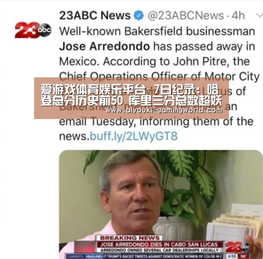 爱游戏体育娱乐平台-7日纪录:哈登总分历史前50 库里三分总数超妖刀(图3) 爱游戏滚球